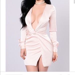 Champagne satin dress Worn once!